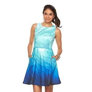 APT. 9 Ocean Aqua Blue Wave Skater Dress | Size 2
